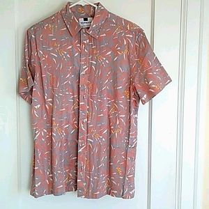 Muted coral print summer shirt
